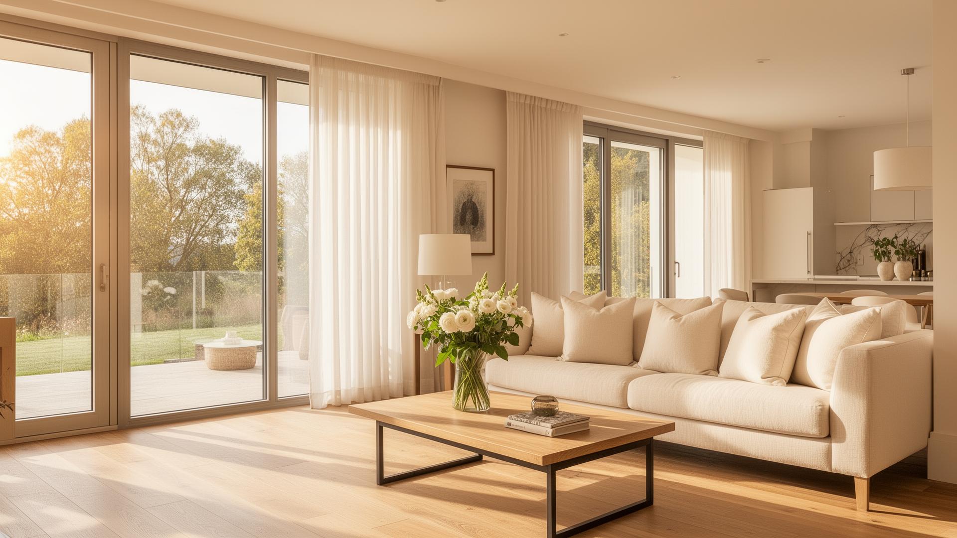 Salon lumineux d'une location saisonnière gérée par OPTIMALOC
